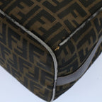 FENDI Zucca Canvas Vanity pouch Hand Bag Brown Black55824