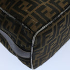 FENDI Zucca Canvas Vanity pouch Hand Bag Brown Black55824