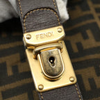 FENDI Zucca Canvas Vanity pouch Hand Bag Brown Black55824
