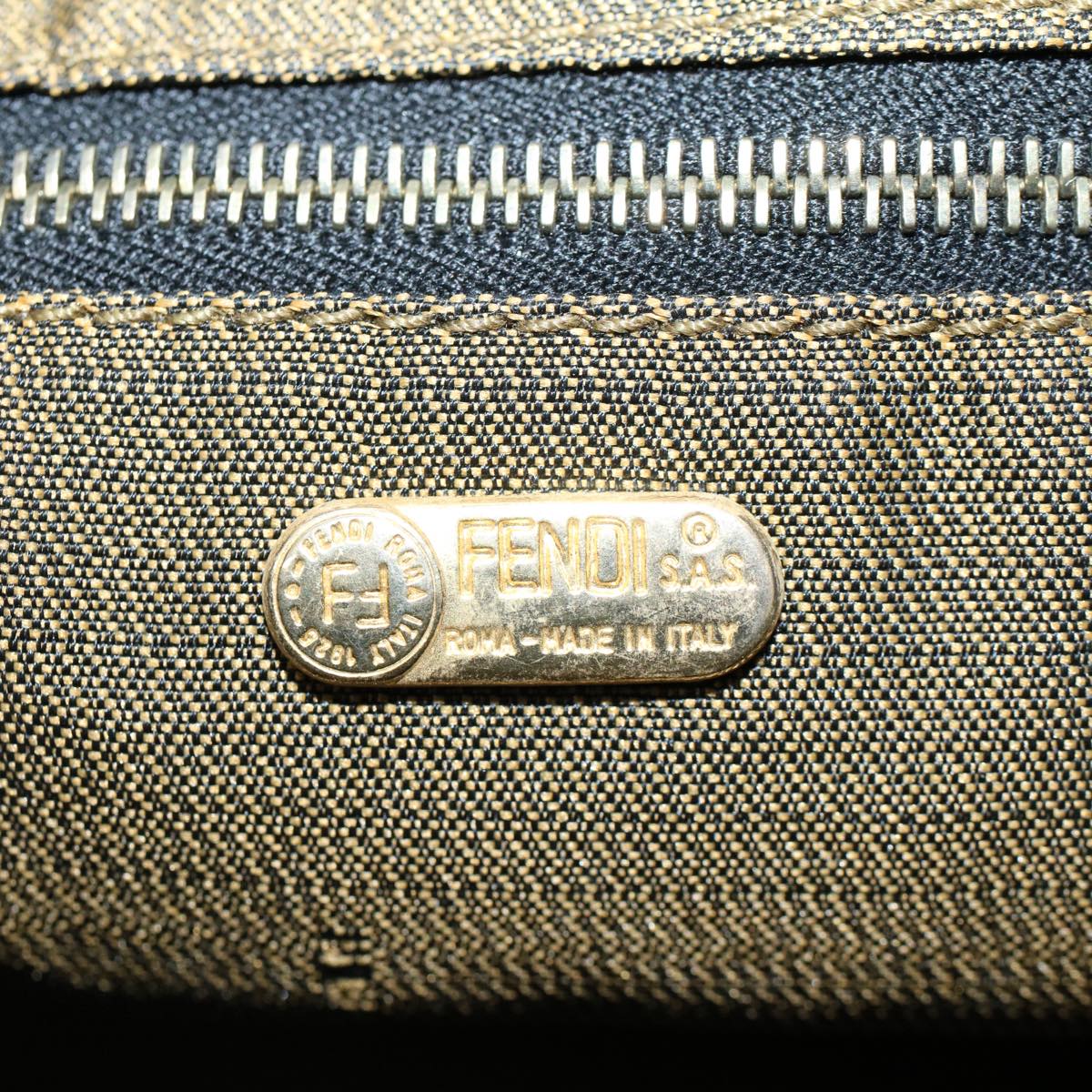 FENDI Zucca Canvas Vanity pouch Hand Bag Brown Black55824