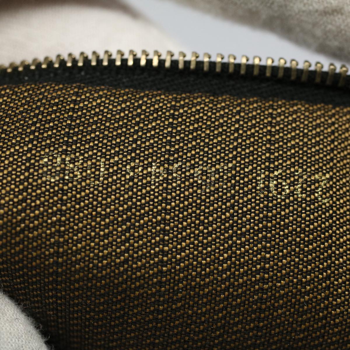 FENDI Zucca Canvas Vanity pouch Hand Bag Brown Black55824