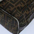 FENDI Zucca Canvas Vanity pouch Hand Bag Brown Black55824
