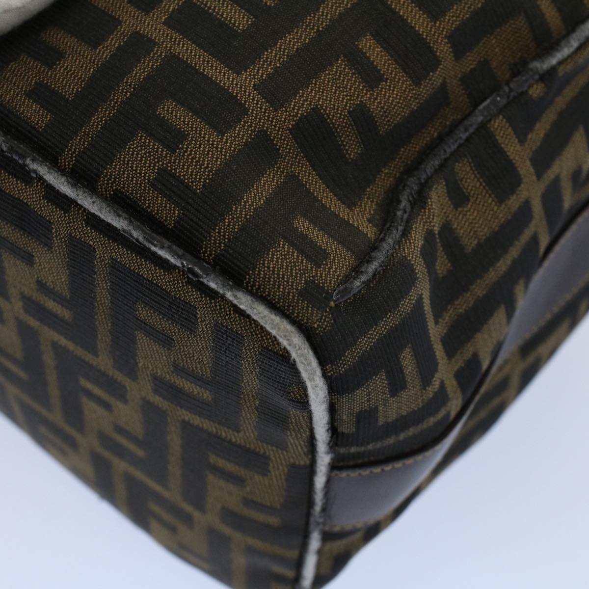 FENDI Zucca Canvas Vanity pouch Hand Bag Brown Black55824