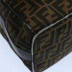 FENDI Zucca Canvas Vanity pouch Hand Bag Brown Black55824