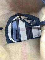 BURBERRY Beige, Black Canvas Nova Check Handbag