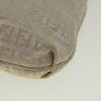 FENDI Zucchino Canvas Shoulder Bag Silver Pink55934