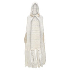 Christian Dior Hedi Slimane wool mohair tassel knit hooded cape