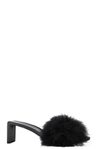 BALENCIAGA Mono Feather Mules Black