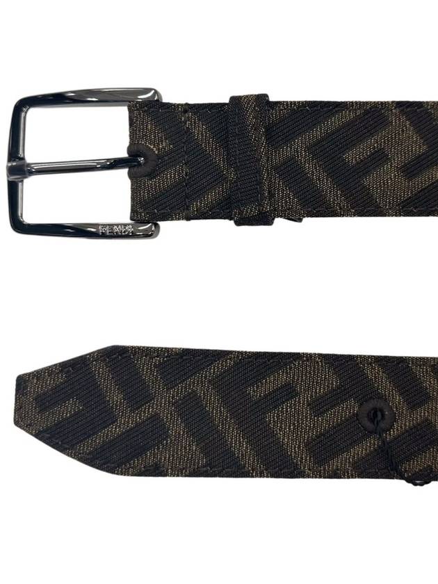 Fendi Embroidered Canvas Belt Brown