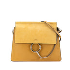 Chloe Faye Leather Suede Shoulder Bag Yellow