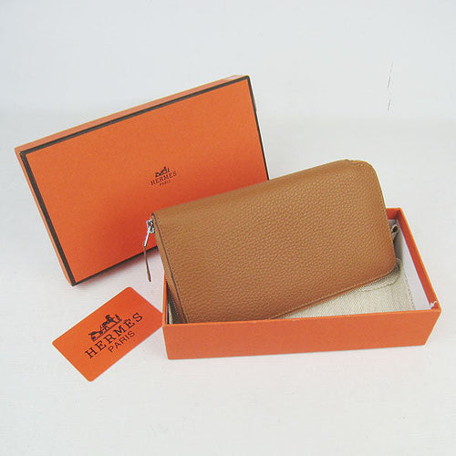 Hermes Wallet H016 Wallet Lambskin Coffee