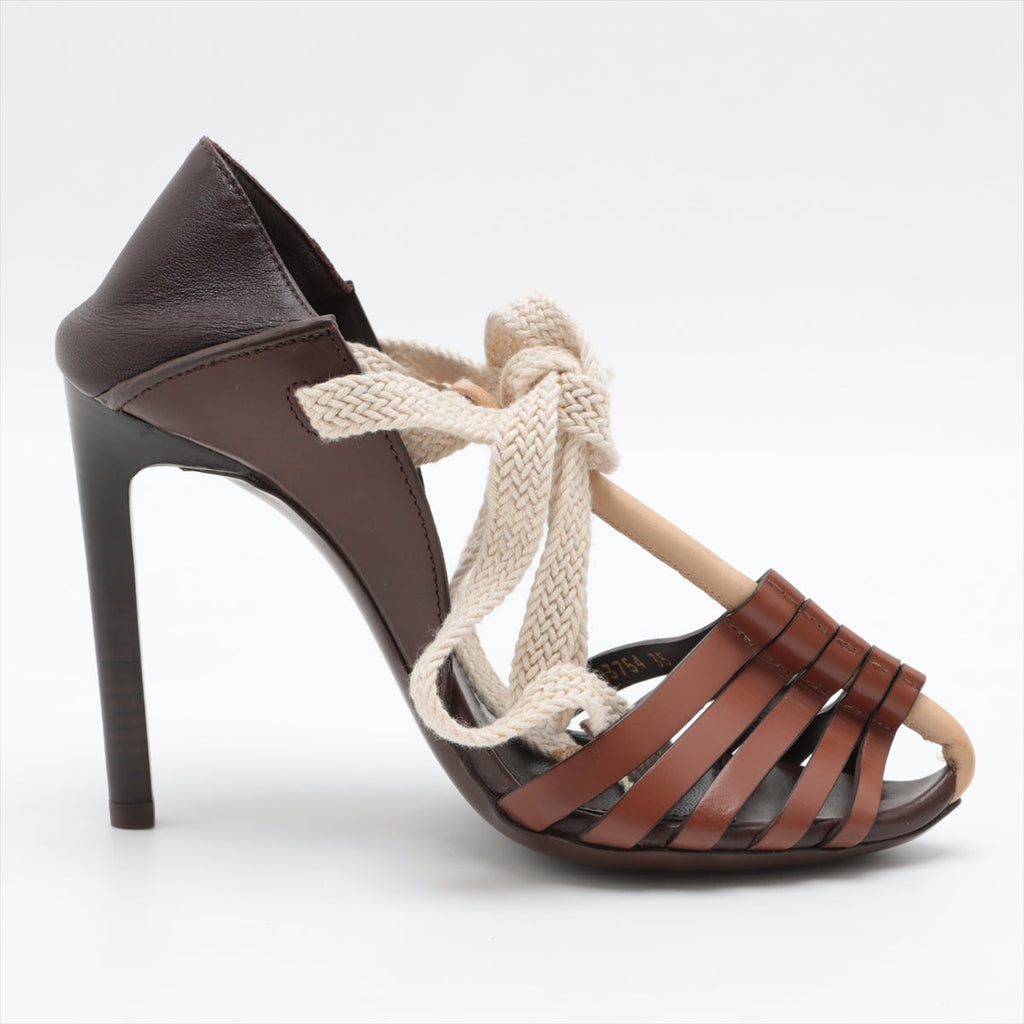 Saint Laurent Leather Sandal 35  Brown 503754
