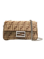 Fendi Baguette Chain Medium Shoulder Bag Brown