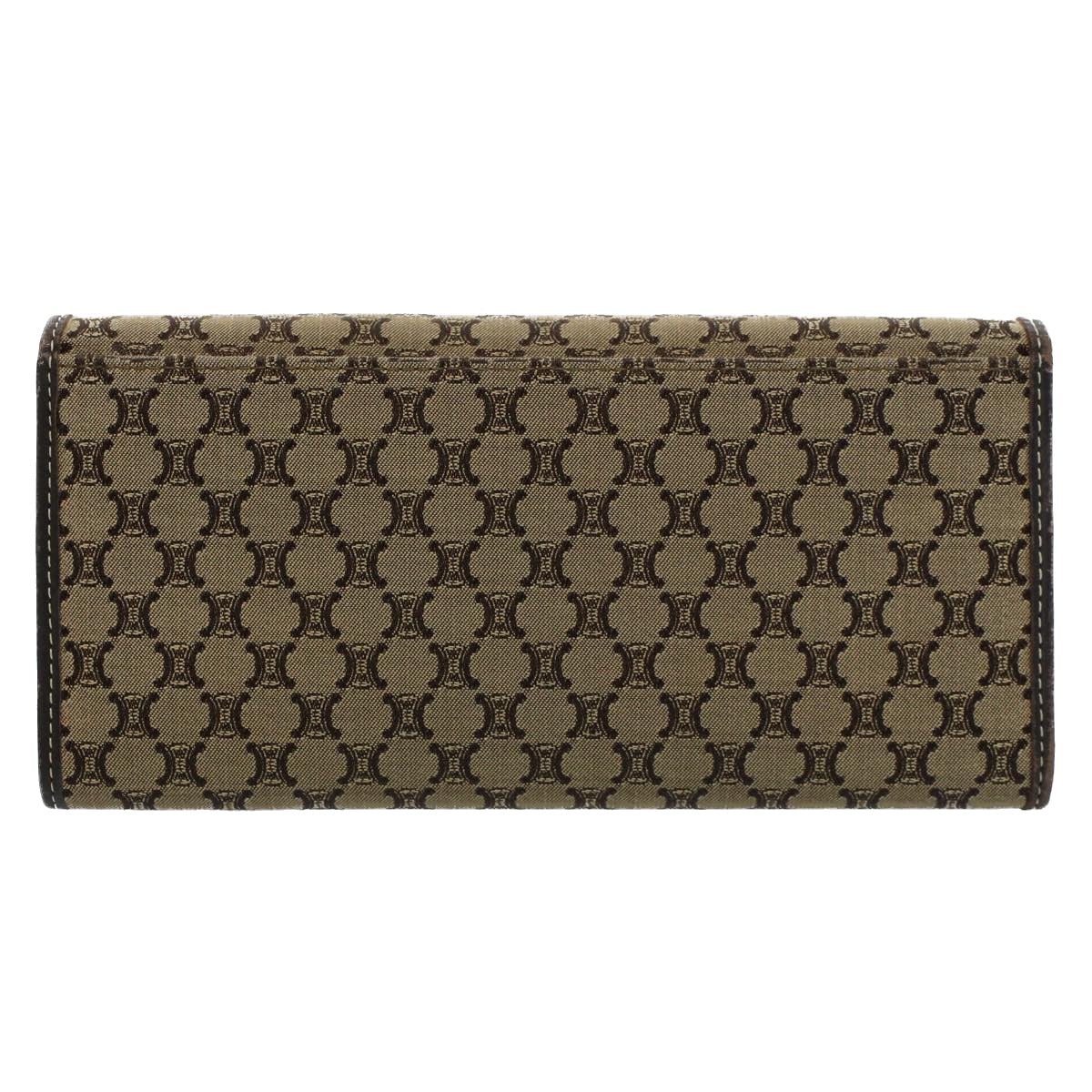 CELINE Macadam Canvas Long Wallet Beige Auth 56017