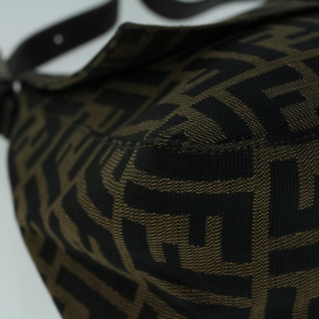 FENDI Zucca Canvas Mamma Baguette Shoulder Bag Brown Black56073