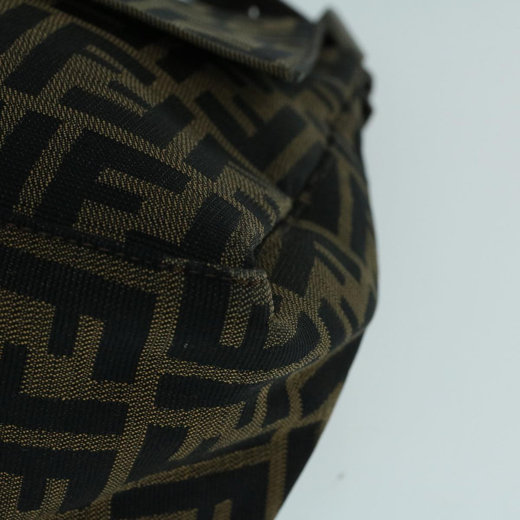 FENDI Zucca Canvas Mamma Baguette Shoulder Bag Brown Black56073