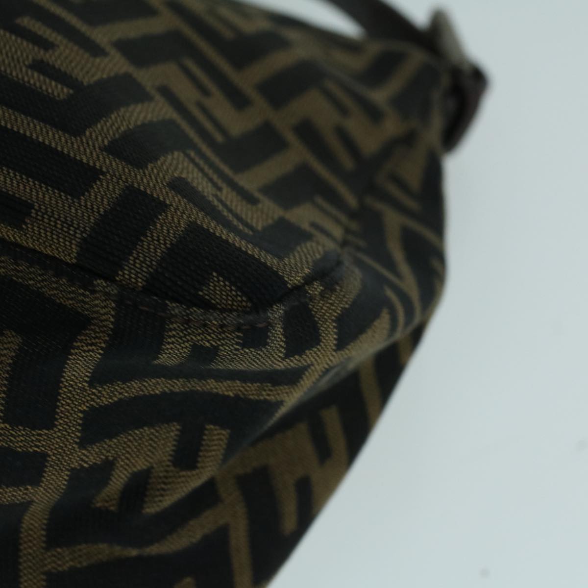FENDI Zucca Canvas Mamma Baguette Shoulder Bag Brown Black56073