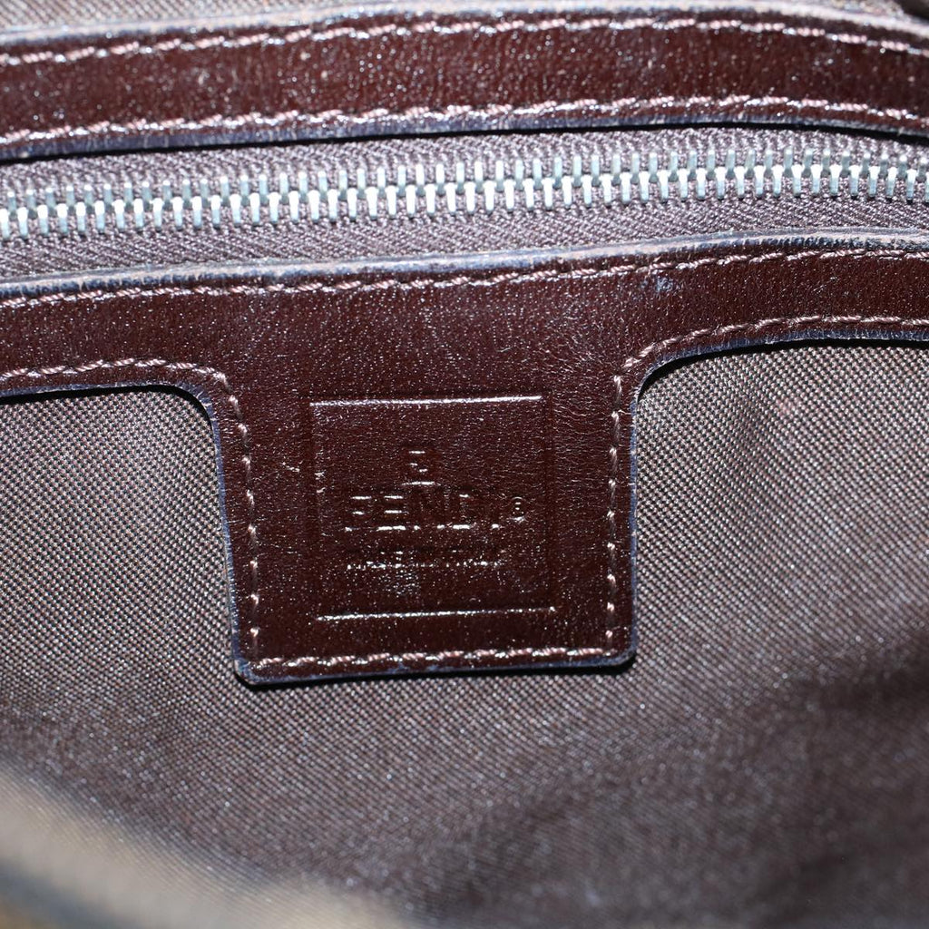 FENDI Zucca Canvas Mamma Baguette Shoulder Bag Brown Black56073