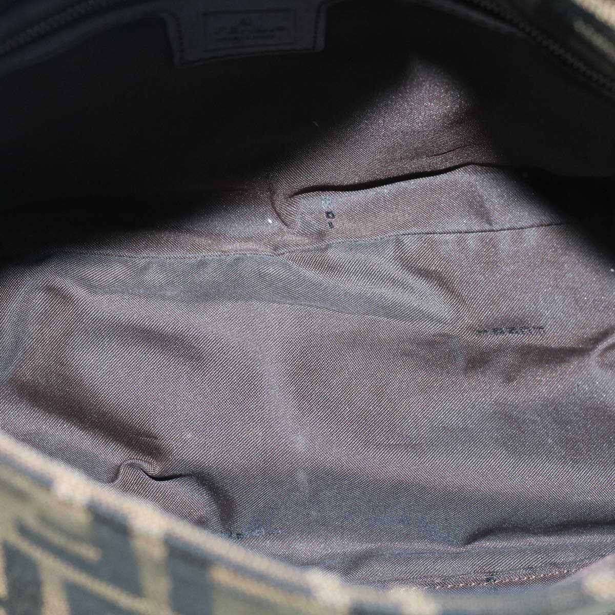 FENDI Zucca Canvas Mamma Baguette Shoulder Bag Brown Black56073