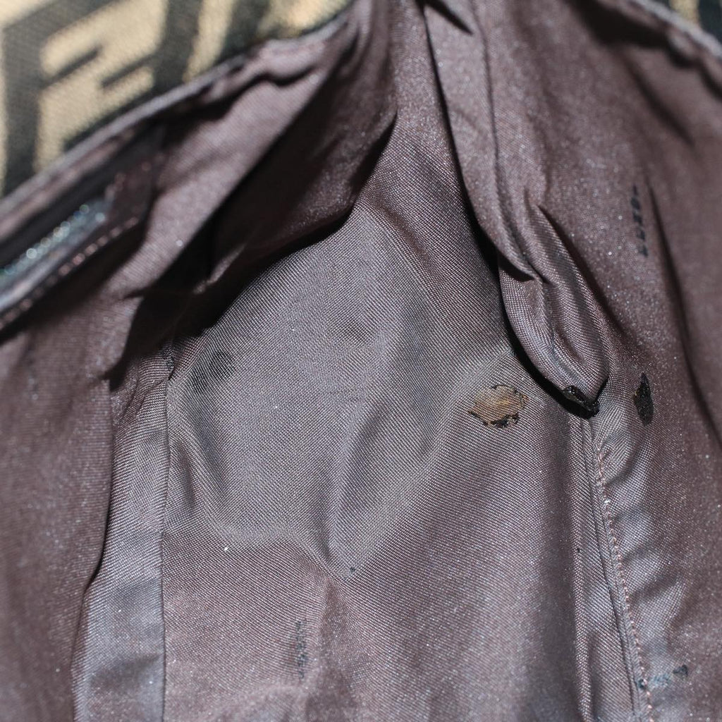 FENDI Zucca Canvas Mamma Baguette Shoulder Bag Brown Black56073