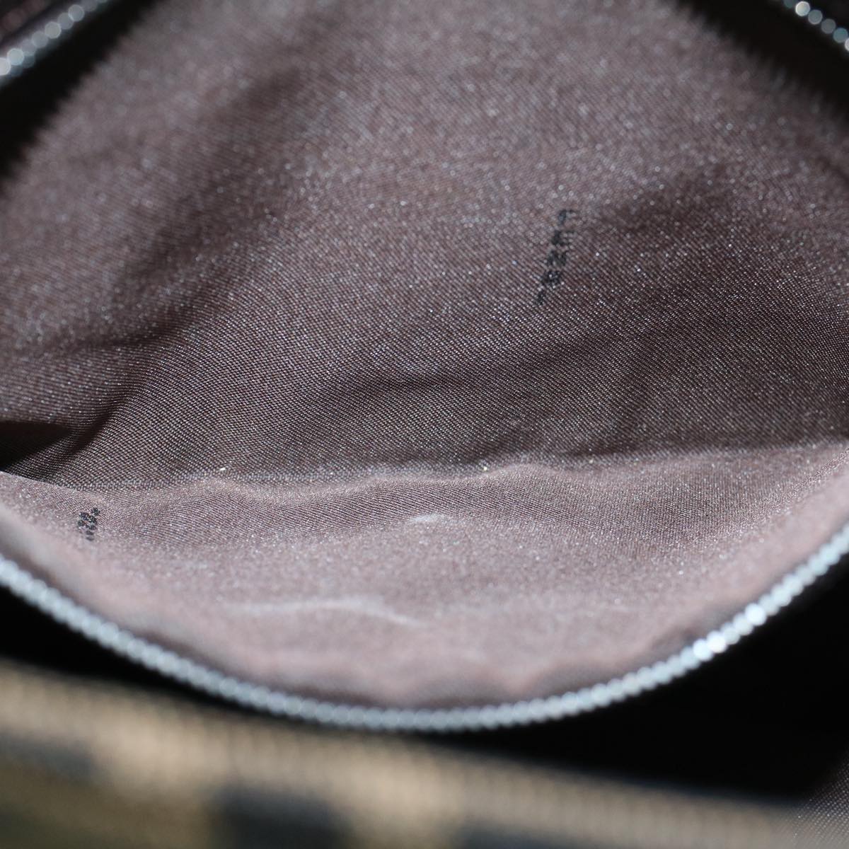 FENDI Zucca Canvas Mamma Baguette Shoulder Bag Brown Black56073