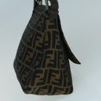 FENDI Zucca Canvas Mamma Baguette Shoulder Bag Brown Black56073