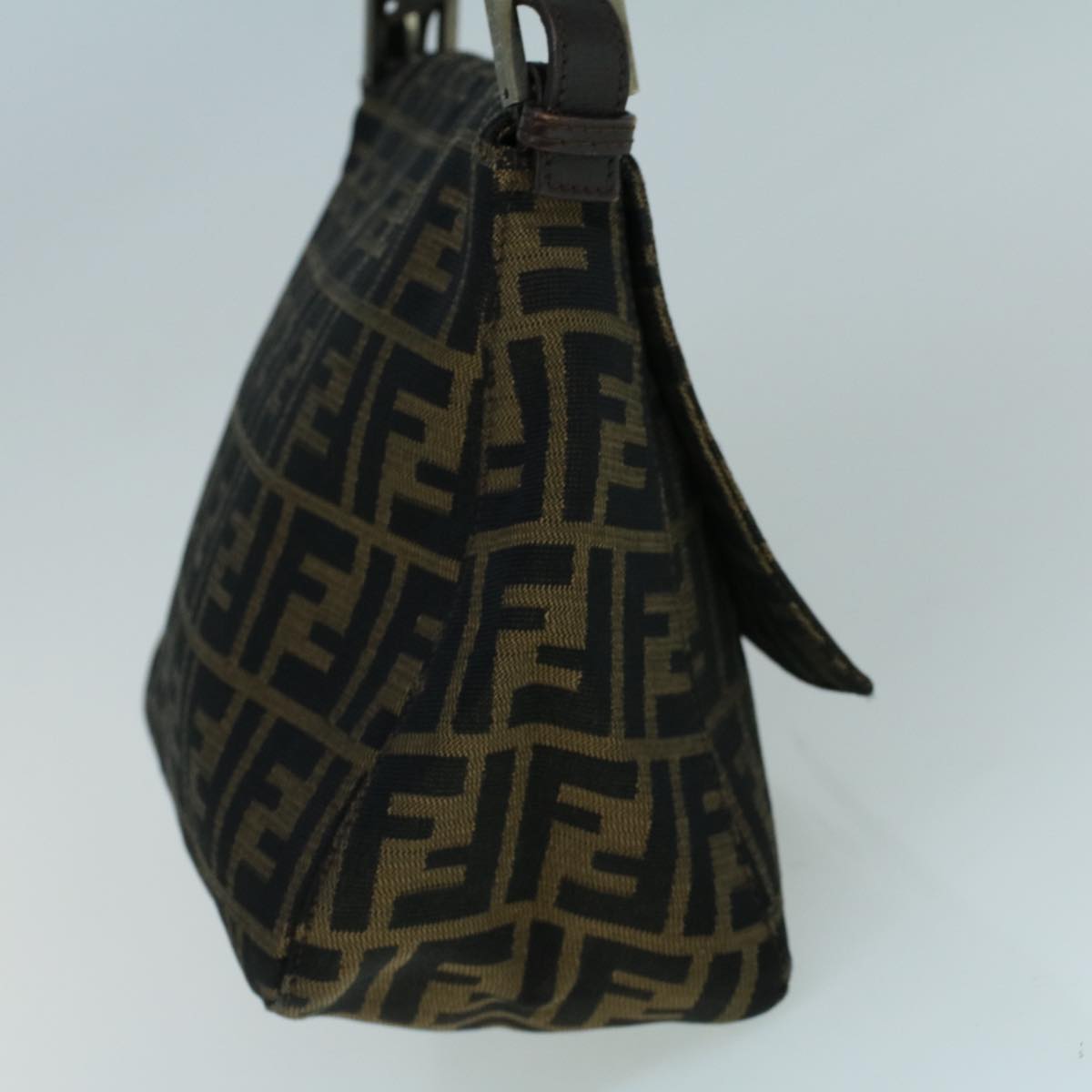 FENDI Zucca Canvas Mamma Baguette Shoulder Bag Brown Black56073
