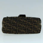 FENDI Zucca Canvas Mamma Baguette Shoulder Bag Brown Black56073