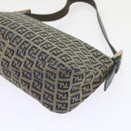 FENDI Zucchino Canvas Mamma Baguette Shoulder Bag Navy56197