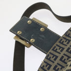 FENDI Zucchino Canvas Mamma Baguette Shoulder Bag Navy56197