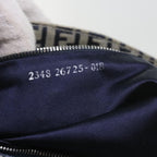 FENDI Zucchino Canvas Mamma Baguette Shoulder Bag Navy56197