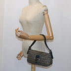 FENDI Zucchino Canvas Mamma Baguette Shoulder Bag Navy56197