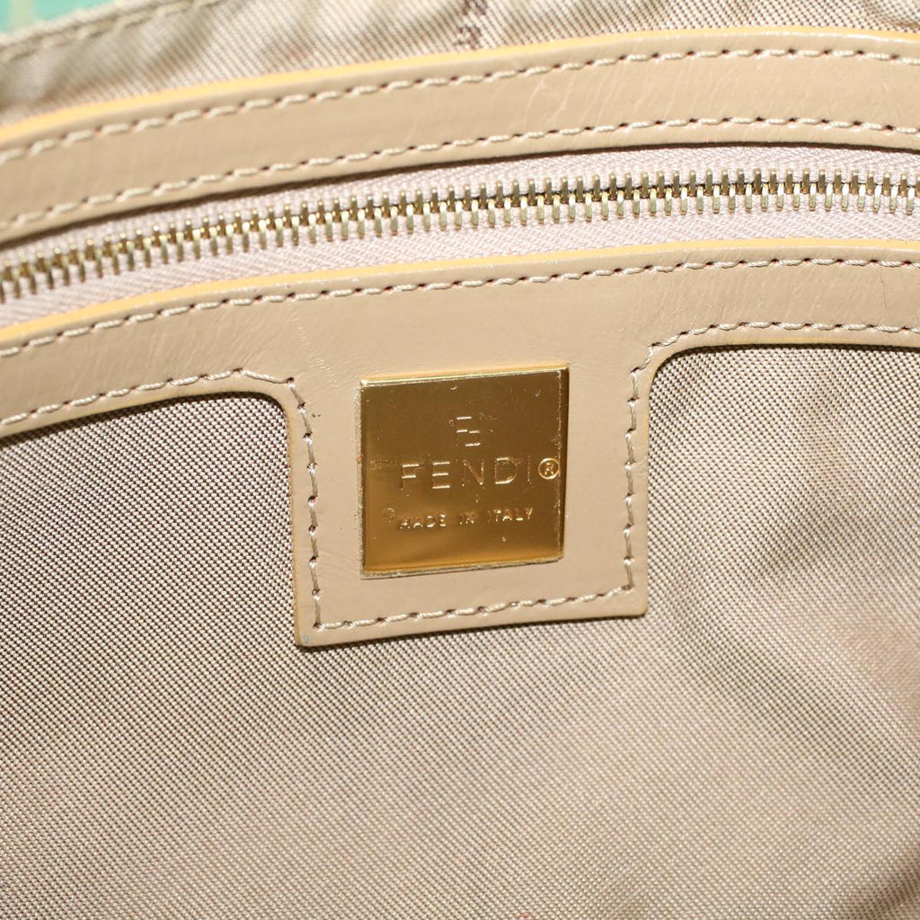 FENDI Zucchino Canvas Mamma Baguette Shoulder Bag Coated Canvas Blue56198