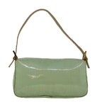 FENDI Zucchino Canvas Mamma Baguette Shoulder Bag Coated Canvas Blue56198