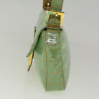 FENDI Zucchino Canvas Mamma Baguette Shoulder Bag Coated Canvas Blue56198