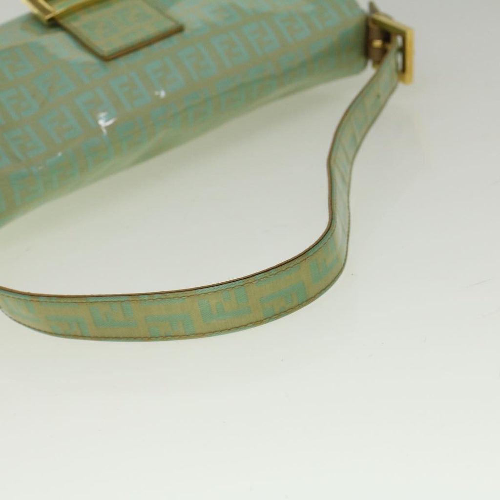 FENDI Zucchino Canvas Mamma Baguette Shoulder Bag Coated Canvas Blue56198