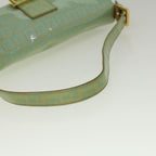 FENDI Zucchino Canvas Mamma Baguette Shoulder Bag Coated Canvas Blue56198