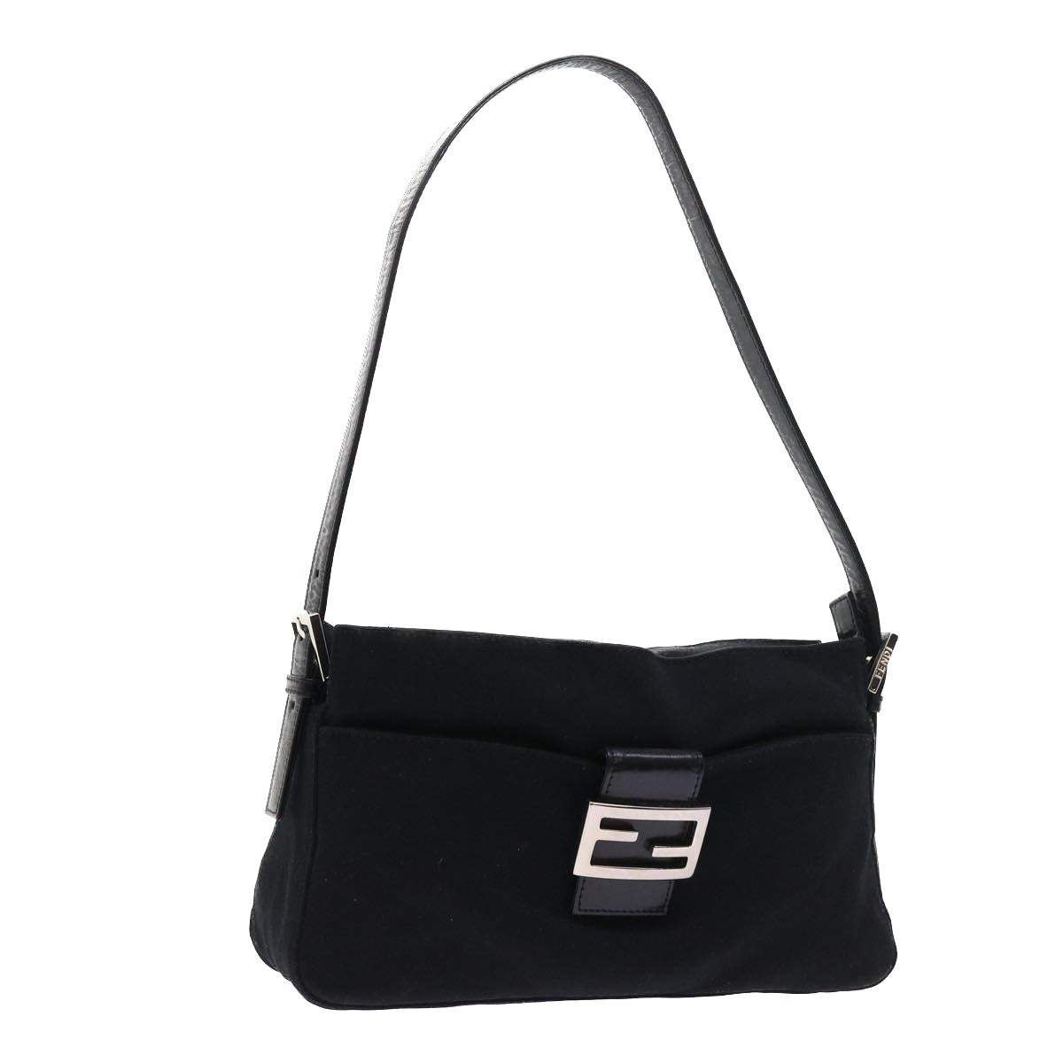 FENDI Mamma Baguette Shoulder Bag Nylon Black56301