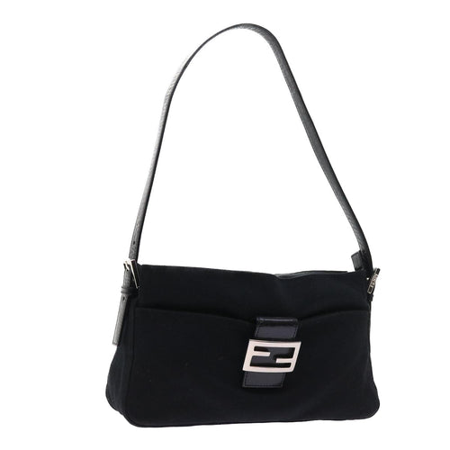 FENDI Mamma Baguette Shoulder Bag Nylon Black56301