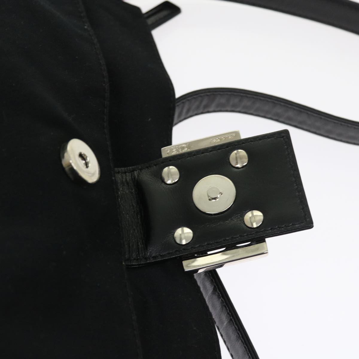 FENDI Mamma Baguette Shoulder Bag Nylon Black56301