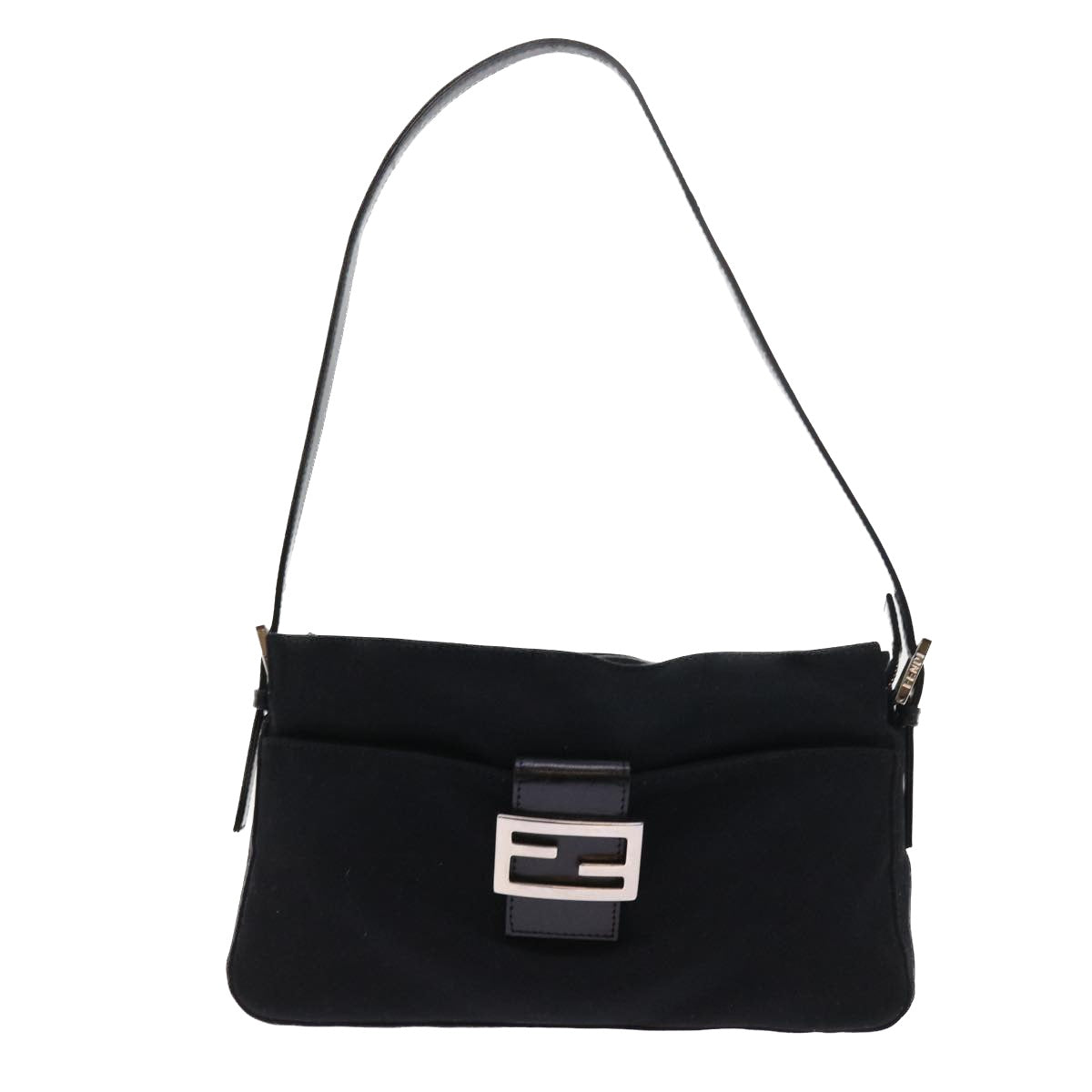 FENDI Mamma Baguette Shoulder Bag Nylon Black56301