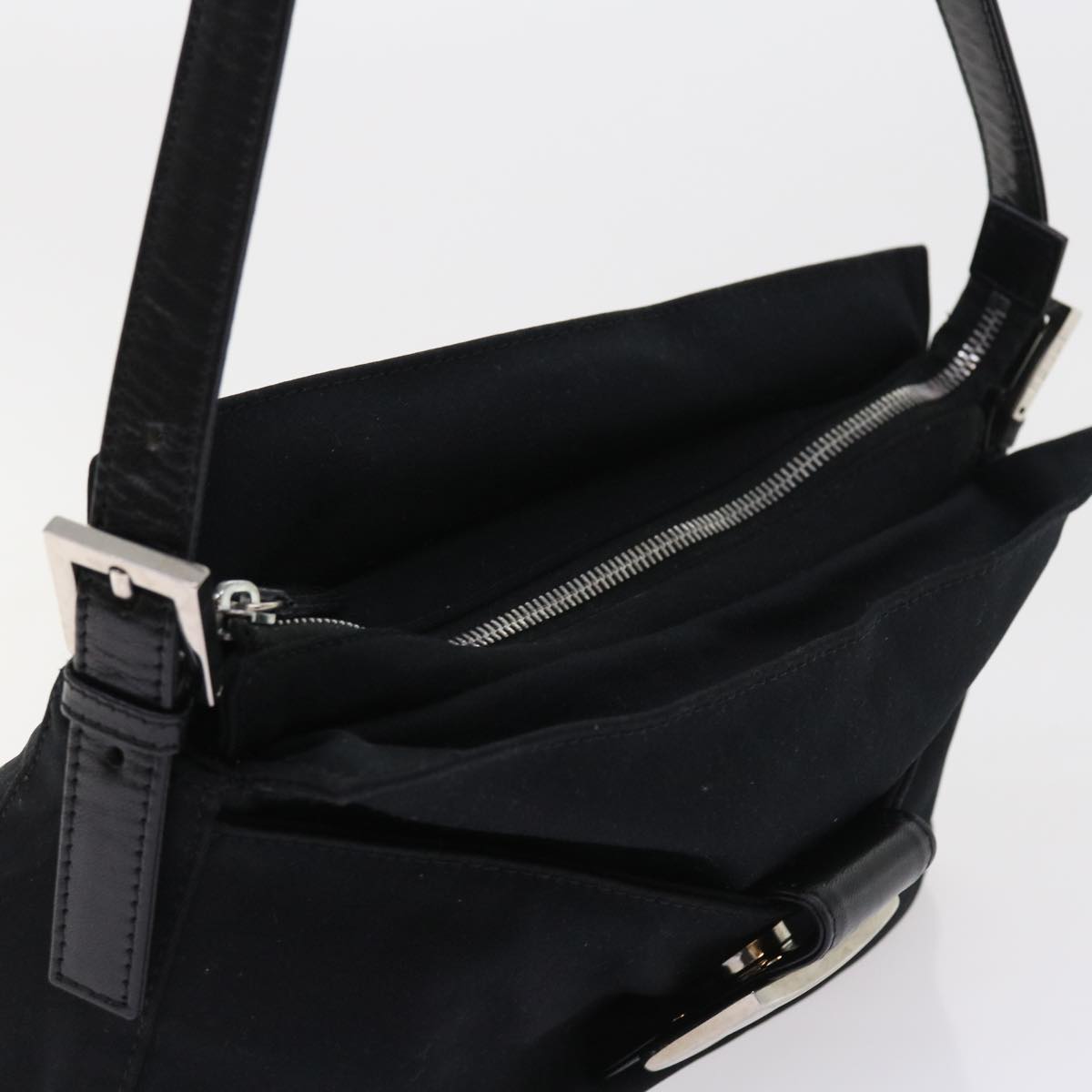 FENDI Mamma Baguette Shoulder Bag Nylon Black56301