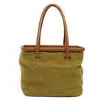 CELINE Hand Bag Nylon Leather Khaki  56308