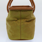 CELINE Hand Bag Nylon Leather Khaki  56308