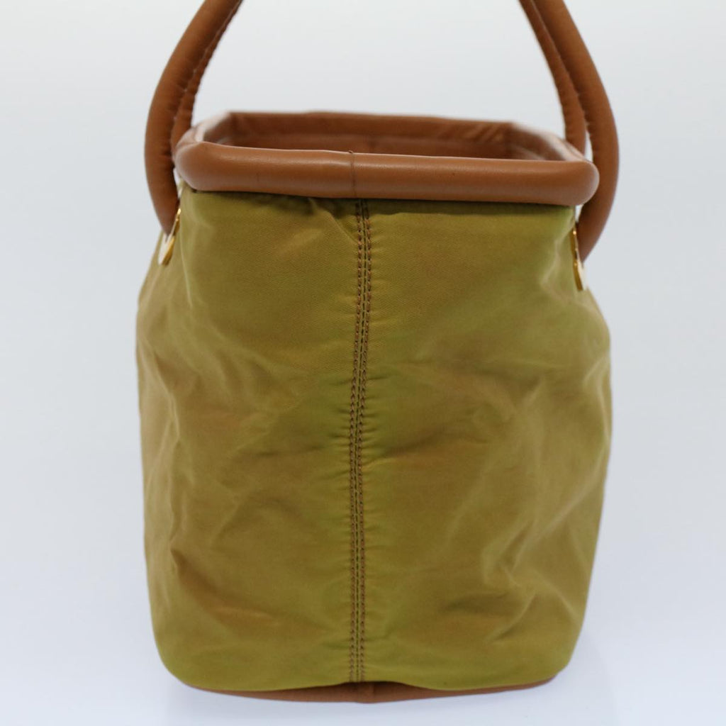CELINE Hand Bag Nylon Leather Khaki  56308