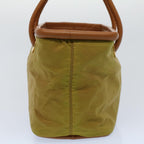 CELINE Hand Bag Nylon Leather Khaki  56308