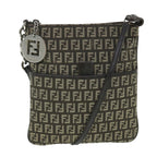 FENDI Zucchino Canvas Shoulder Bag Brown56323