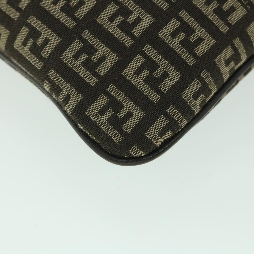 FENDI Zucchino Canvas Shoulder Bag Brown56323