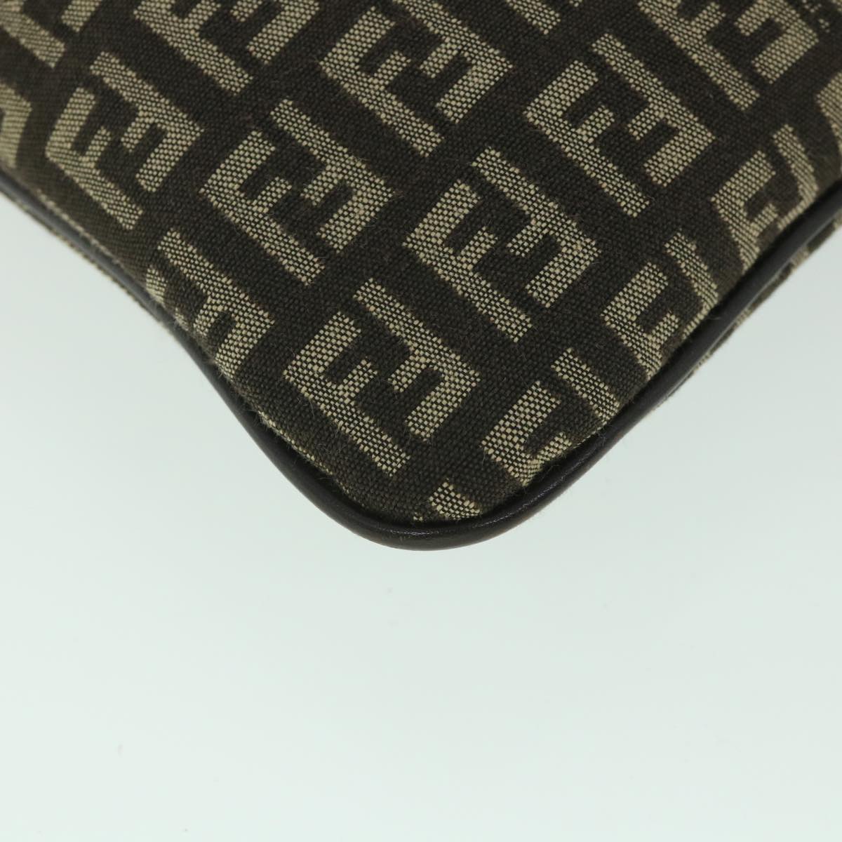 FENDI Zucchino Canvas Shoulder Bag Brown56323