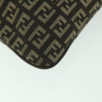 FENDI Zucchino Canvas Shoulder Bag Brown56323